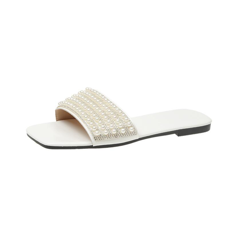 Fitz/f x white |  Womens Sandals Flats Flats